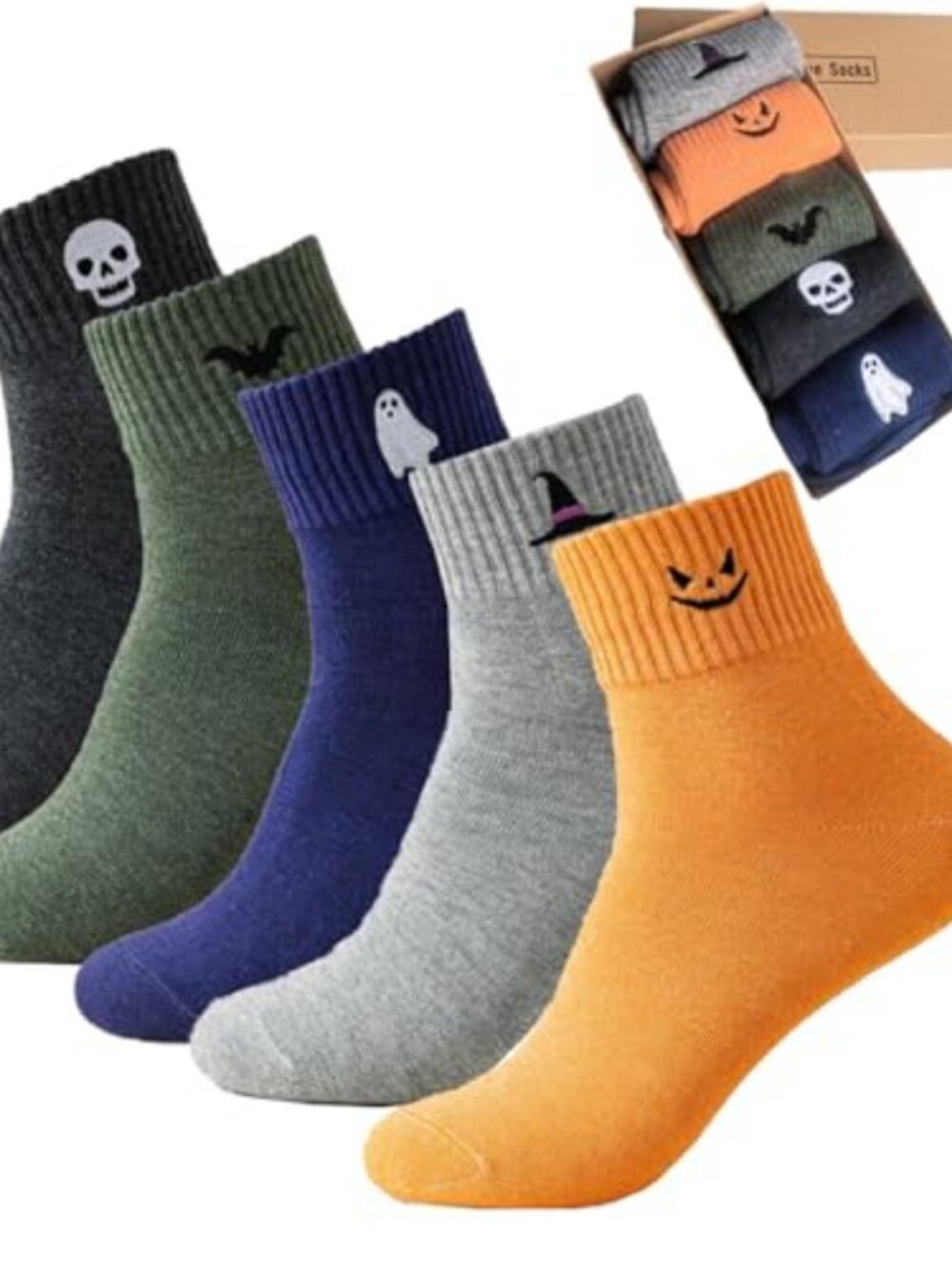 Women's Girls Novelty Funny Crew Socks,Crazy Cute Embroidered Pattern Ankle Sock
